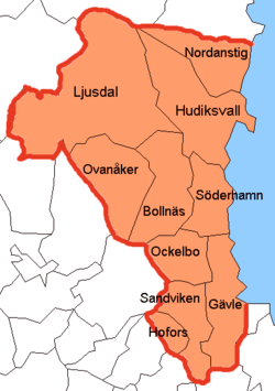 Gävleborg läns karta